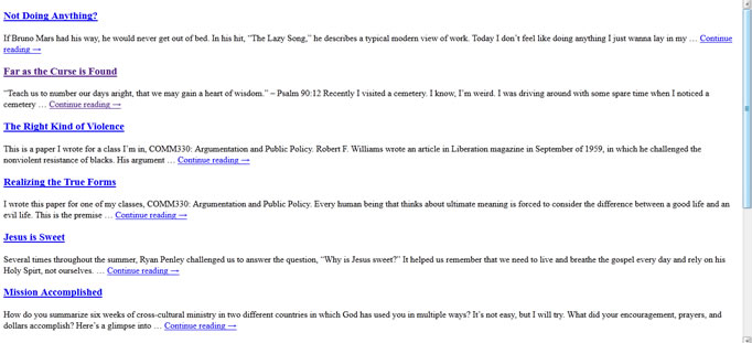 Browser Screenshot of RSS Feed