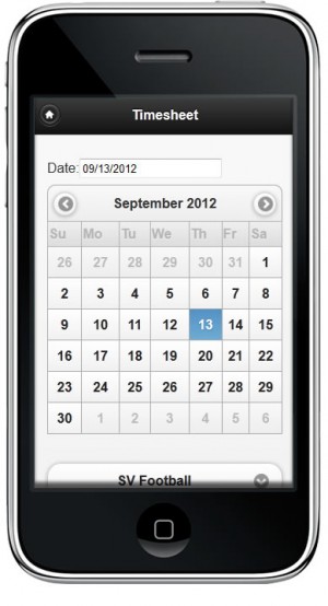 Screenshot of the Timesheet Web Application